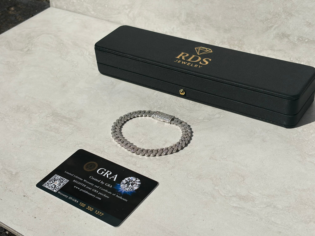 8mm Diamond-Cut Moissanite Cuban Link in 925 Sterling Silver