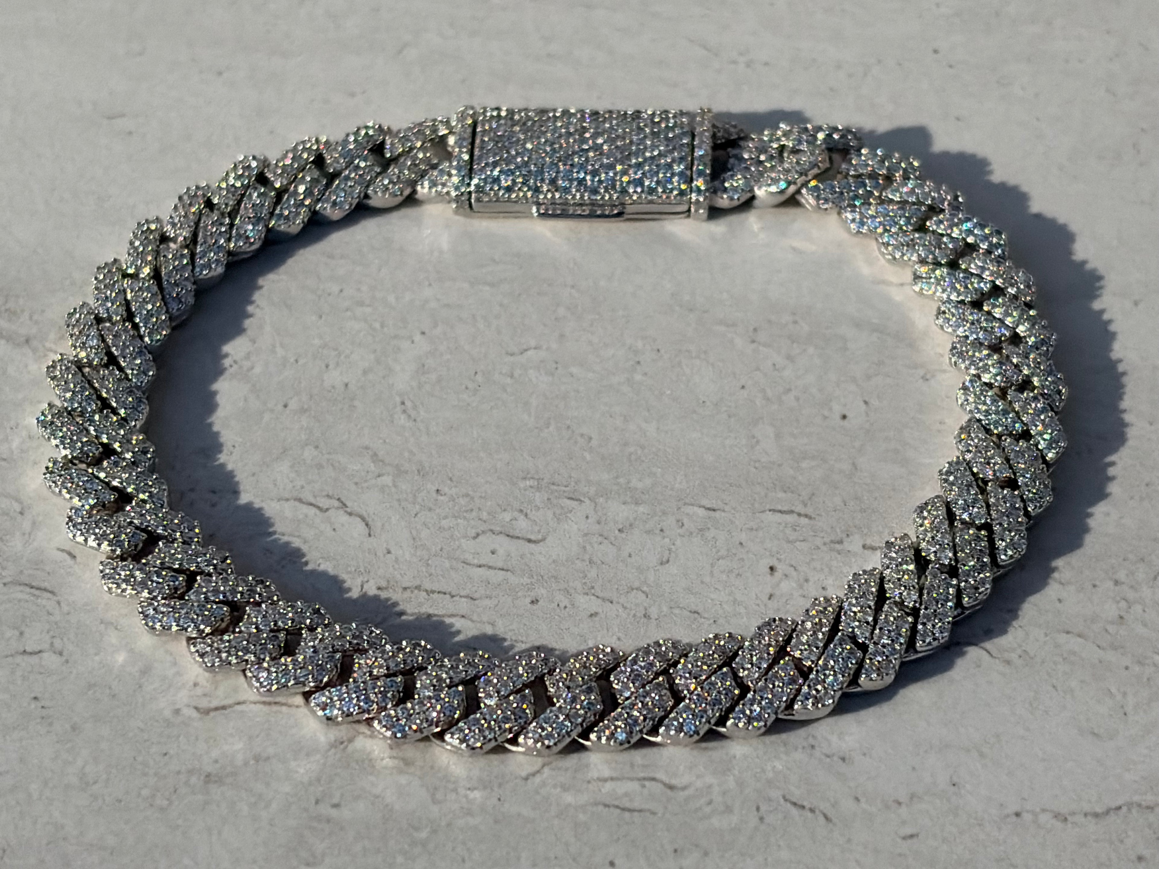 8mm Diamond-Cut Moissanite Cuban Link in 925 Sterling Silver