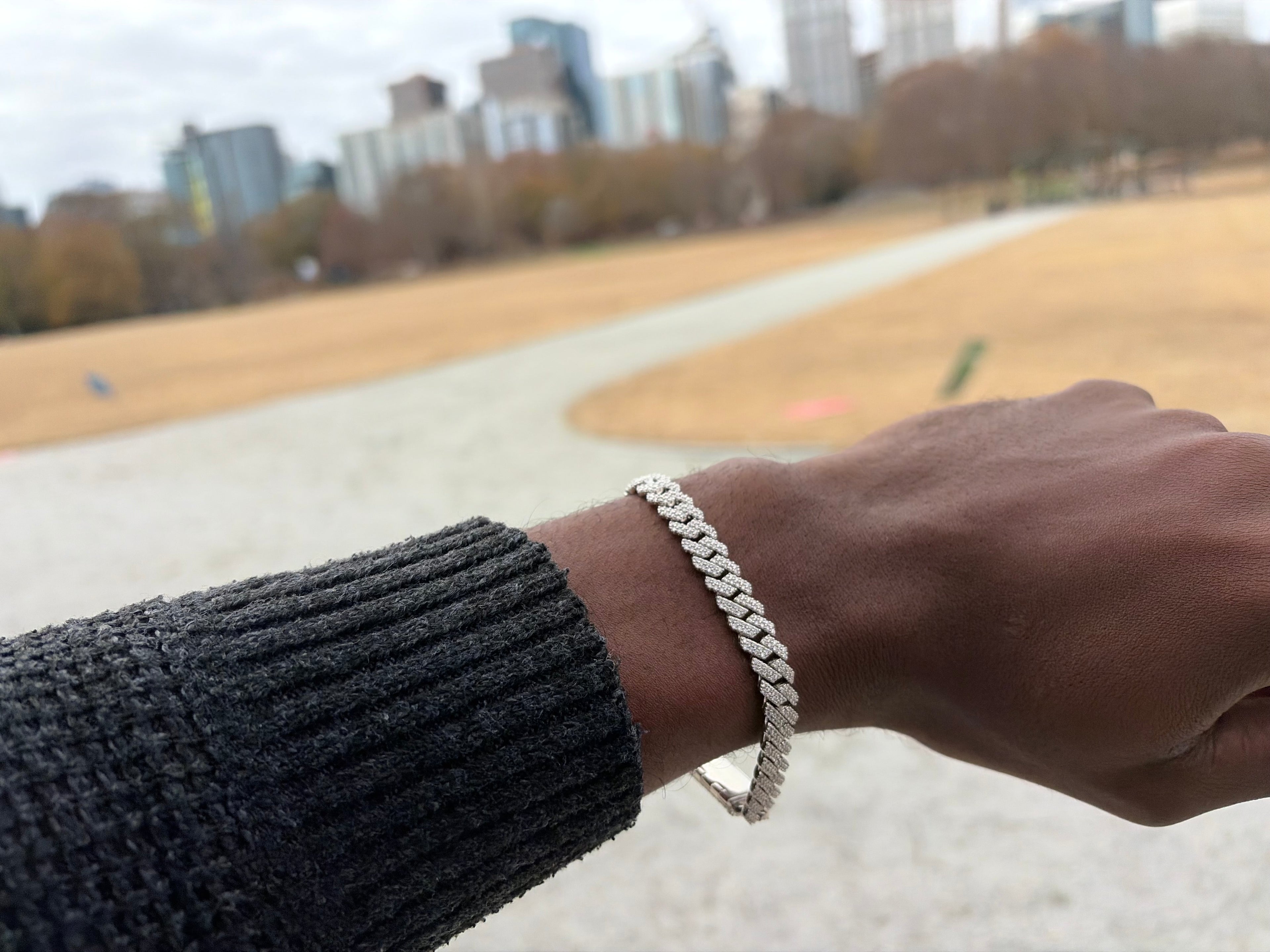 8mm Diamond-Cut Moissanite Cuban Link in 925 Sterling Silver