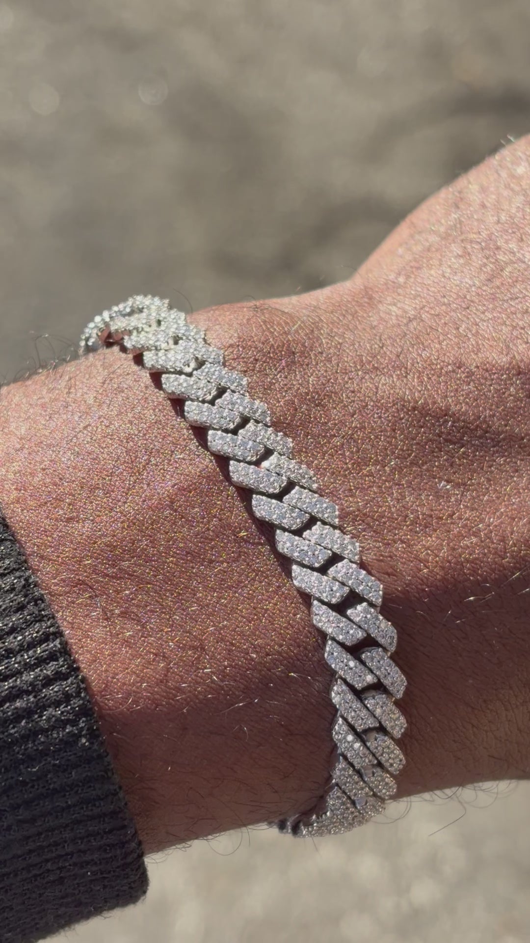 8mm Diamond-Cut Moissanite Cuban Link in 925 Sterling Silver