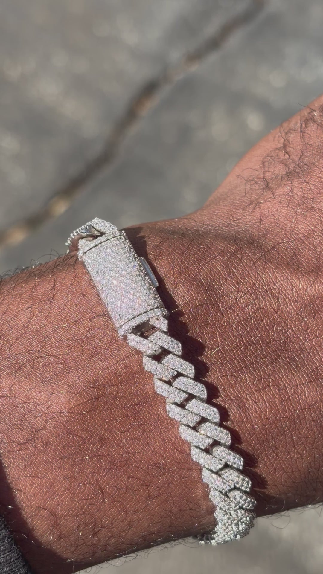 8mm Diamond-Cut Moissanite Cuban Link in 925 Sterling Silver